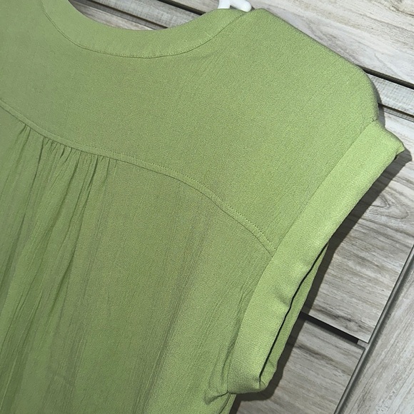 LOFT linen blend cap sleeve button down blouse, NWT - Picture 5 of 6